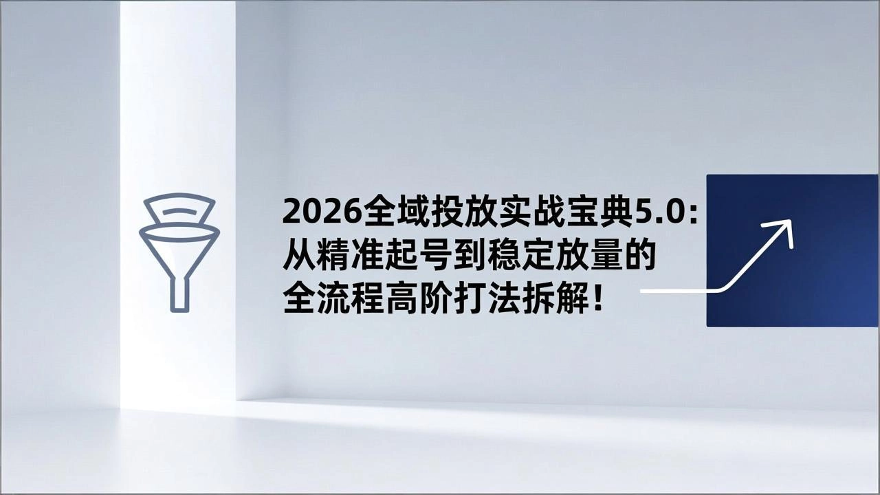 2026全域投放实战宝典5.0：从精准起号到稳定放量的全流程高阶打法拆解！-黑猫博客