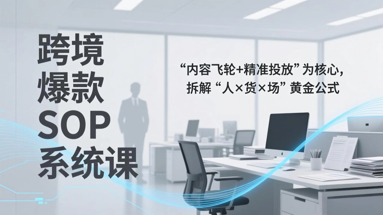 跨境爆款SOP系统课，“内容飞轮+精准投放”为核心，拆解“人×货×场”黄金公式-黑猫博客