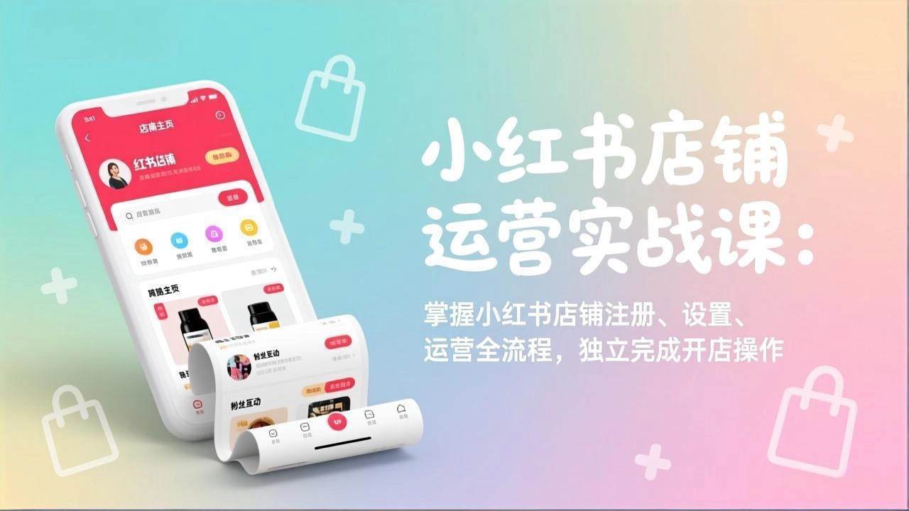 小红书店铺运营实战课：掌握小红书店铺注册、设置、运营全流程，独立完成开店操作-黑猫博客