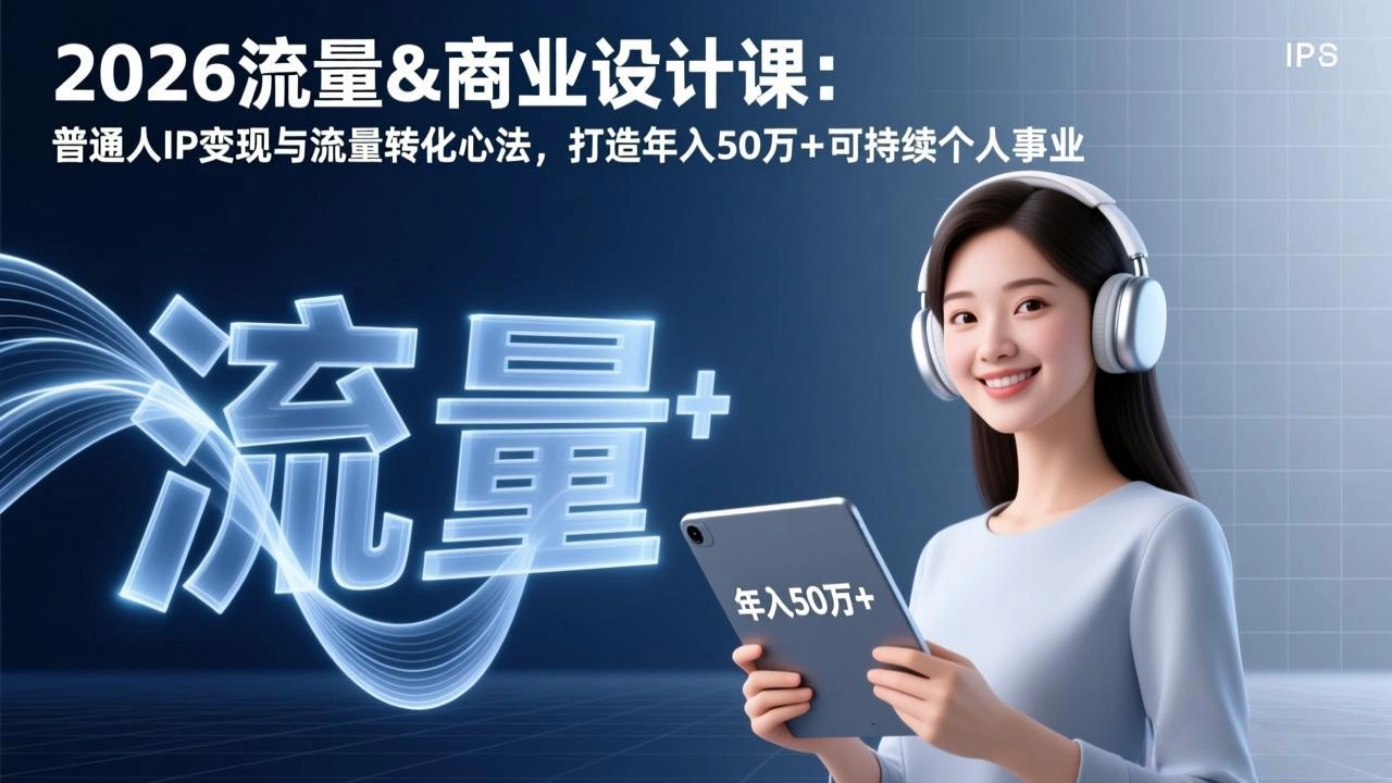 2026流量&商业设计课：普通人IP变现与流量转化心法，打造年入50万+可持续个人事业-黑猫博客