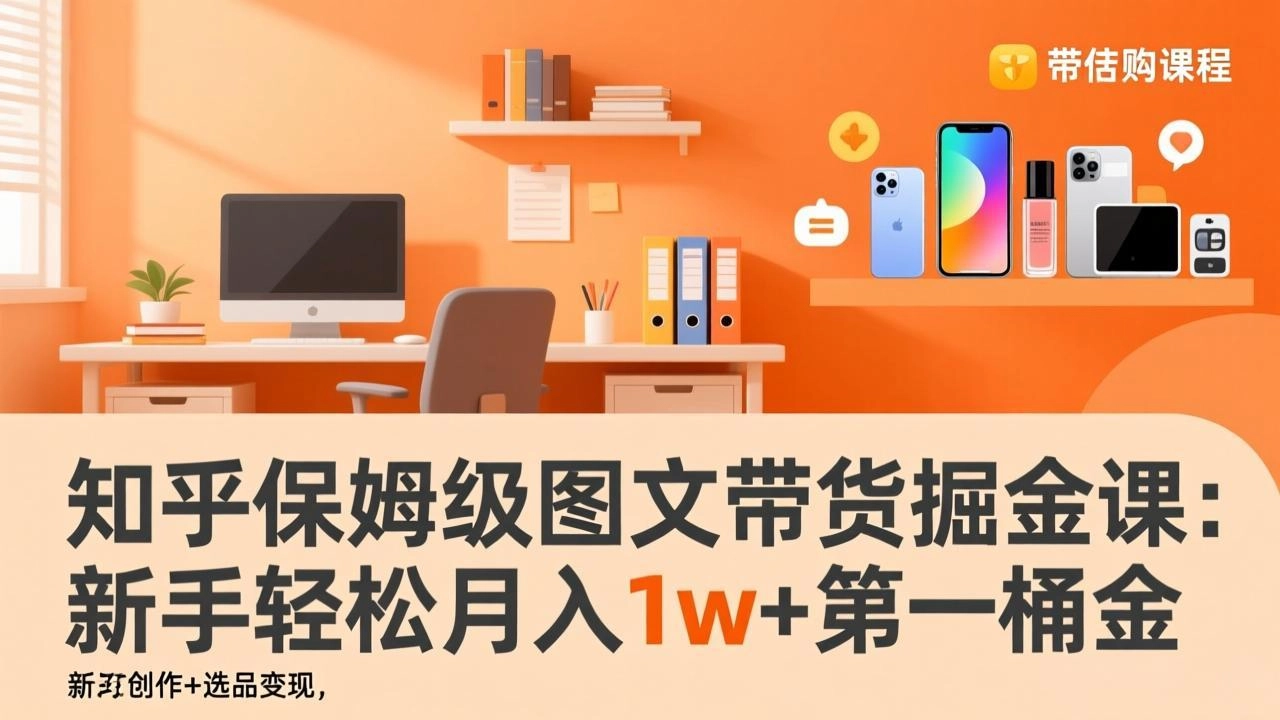 知乎保姆级图文带货掘金课：账号打造+爆文创作+选品变现，新手轻松月入1w+第一桶金-黑猫博客