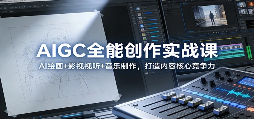 AIGC全能创作实战课：AI绘画+影视视听+音乐制作，打造内容核心竞争力-黑猫博客