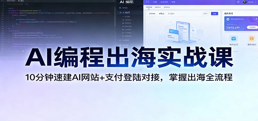 AI编程出海实战课：10分钟速建AI网站+支付登陆对接，掌握出海全流程-黑猫博客