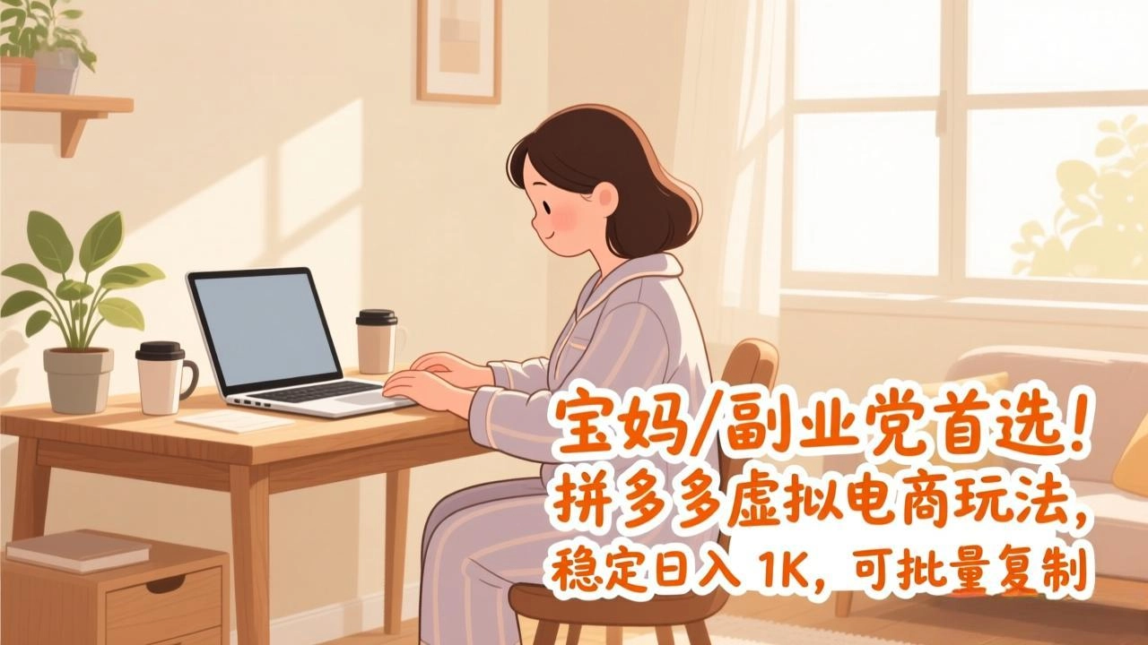 宝妈 / 副业党首选！拼多多虚拟电商玩法，稳定日入 1K，可批量复制-黑猫博客