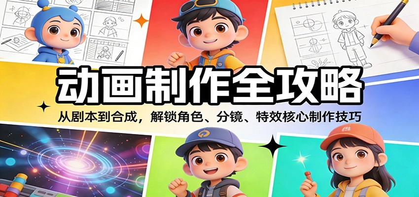 动画制作全攻略：从剧本到合成，解锁角色、分镜、特效核心制作技巧-黑猫博客