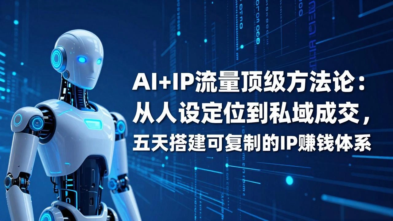 AI+IP顶级方法论：从人设定位到私域成交，五天搭建可复制的IP赚钱体系-黑猫博客