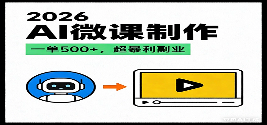 2026AI 风口最稳副业：微课代写制作，一单 500+，人人可做的蓝海项目-黑猫博客