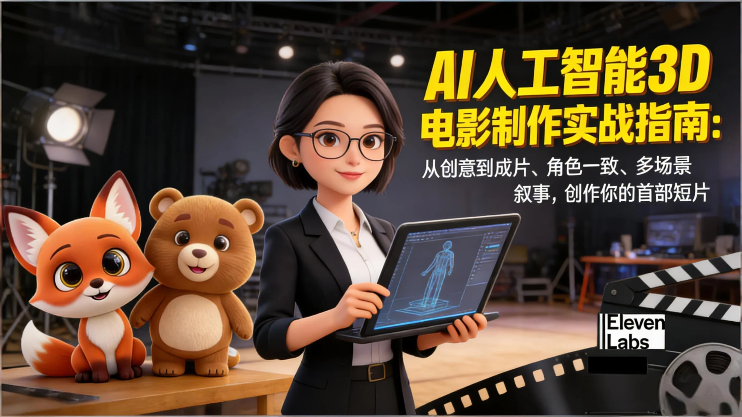 AI人工智能3D电影制作实战指南：从创意到成片、角色一致、多场景叙事，创作你的首部短片-黑猫博客