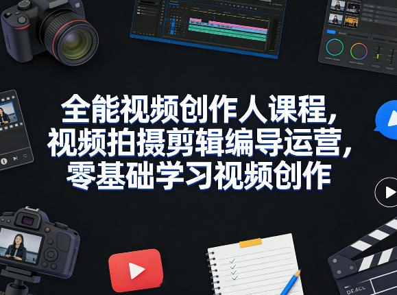 全能视频创作人课程，视频拍摄剪辑编导运营，零基础学习视频创作（更新2026年3月）-黑猫博客