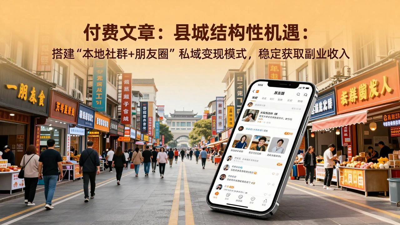 付费文章：县城结构性机遇：搭建“本地社群+朋友圈”私域变现模式，稳定获取副业收入-黑猫博客