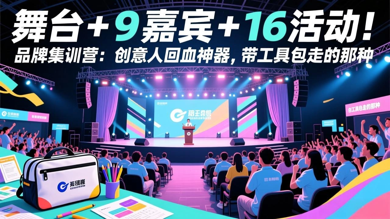舞台 + 9 嘉宾 + 16 活动！品牌集训营：创意人回血神器，带工具包走的那种-黑猫博客