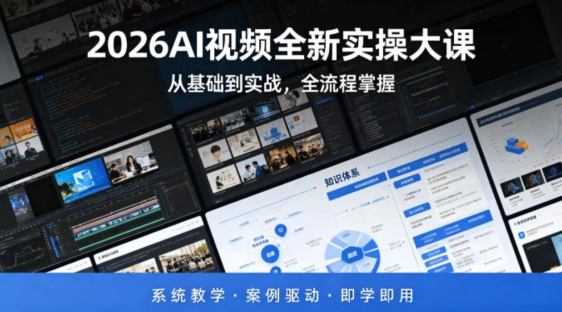 2026AI视频全新实操大课，从基础到实战，全流程掌握，系统教学·案例驱动·即学即用-黑猫博客