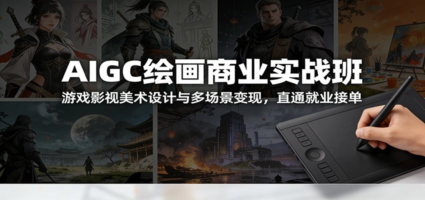 AIGC绘画商业实战班：游戏影视美术设计与多场景变现，直通就业接单-黑猫博客