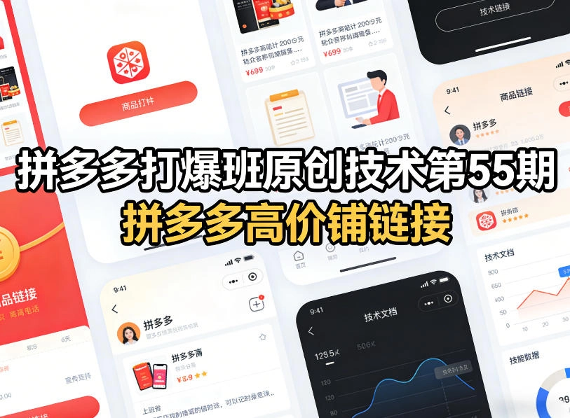 拼多多打爆班原创技术第55期，拼多多高价铺链接-黑猫博客