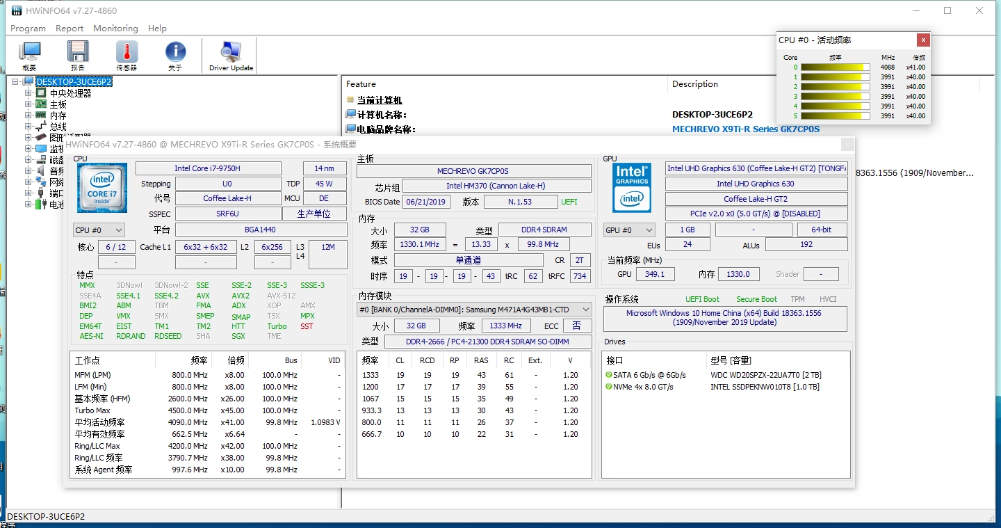 HWiNFO硬件检测工具v8.41.5910绿色版-黑猫博客