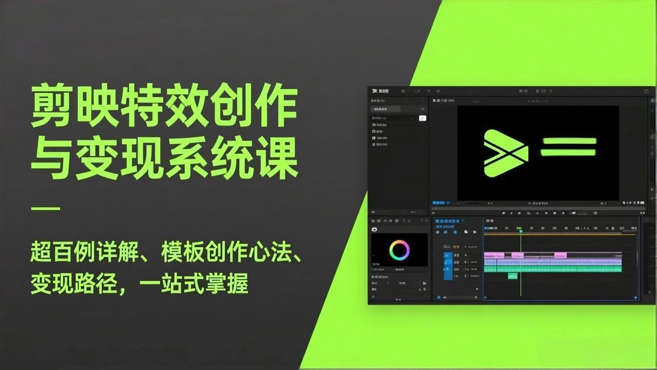 剪映特效创作与变现系统课，超百例详解、模板创作心法、变现路径，一站式掌握-黑猫博客