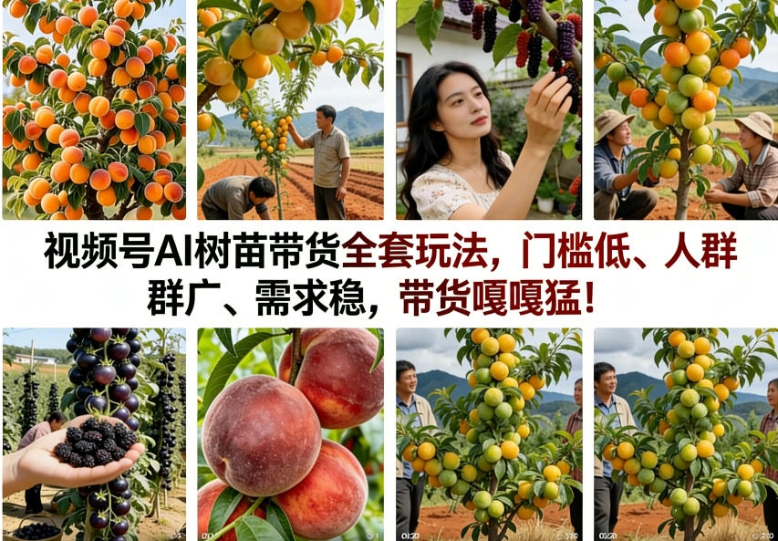 视频号AI树苗带货全套玩法，门槛低、人群广、需求稳，带货嘎嘎猛！(更新0322)-黑猫博客
