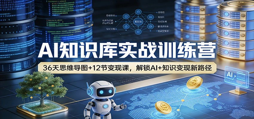 AI知识库实战训练营：36天思维导图+12节变现课，解锁AI+知识变现新路径-黑猫博客
