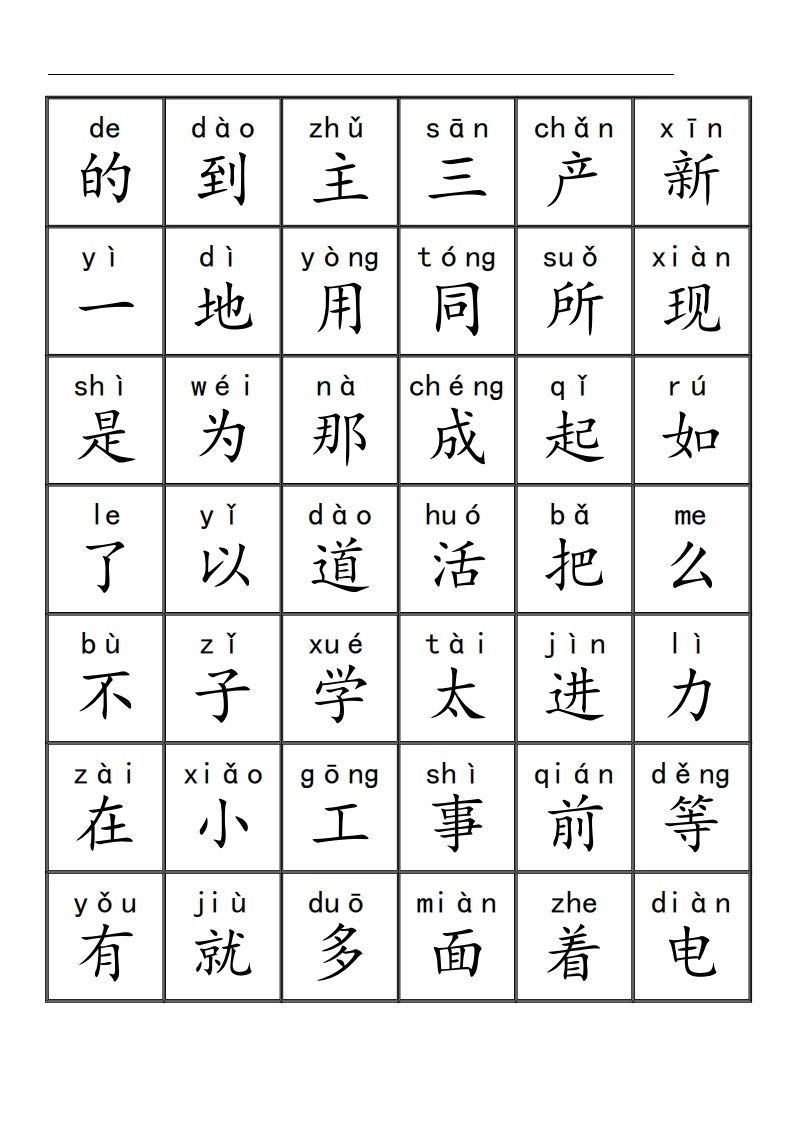三千识字检测表（去水印）-黑猫博客