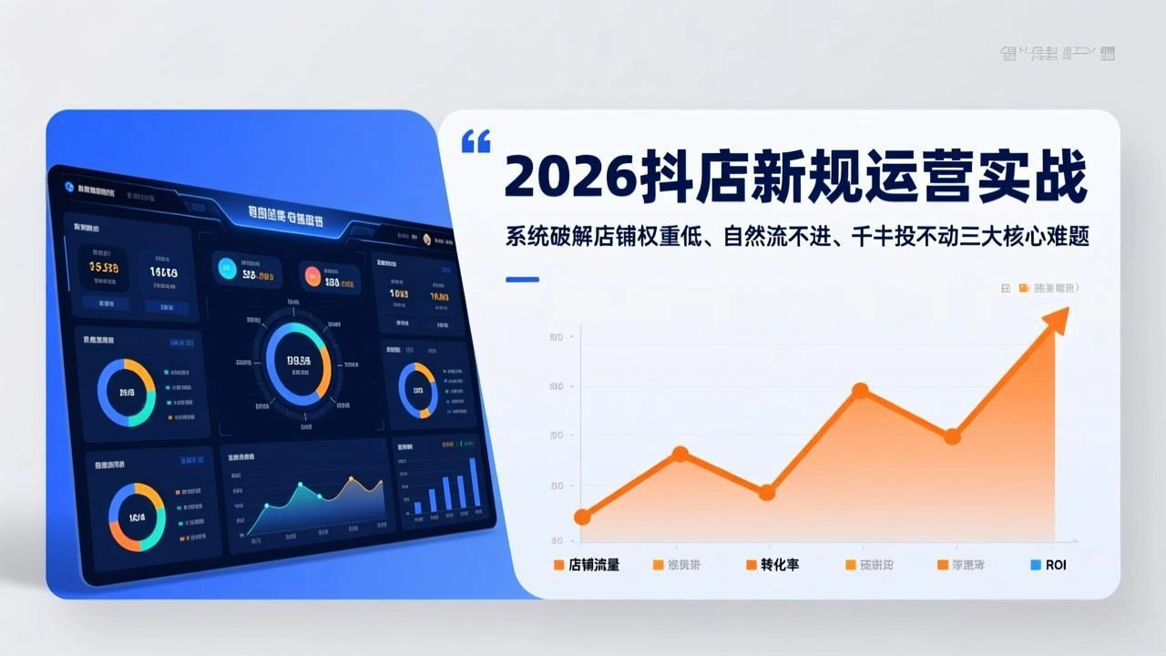 2026抖店新规运营实战：系统破解店铺权重低、自然流不进、千川投不动三大核心难题-黑猫博客