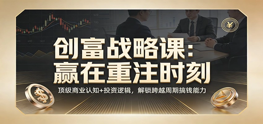 《创富战略课：赢在重注时刻》顶级商业认知+投资逻辑，解锁跨越周期搞钱能力-黑猫博客